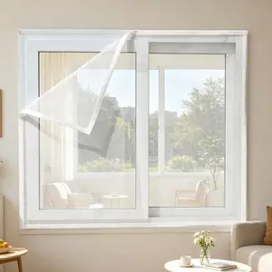 Easy-Install Magic Tape Mosquito Net for Window - Invisible Fiberglass Mesh Windows Screen, Anti-Insect Air Tulle with Adhesive Hook and Loop, Custom Size Available