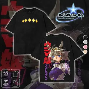 Oguri Cap Uma Musume Cinderella Gray Graphic T-shirt Pretty Derby Hoodie Crewneck Sweatshirt Tank Top Oversized Streetwear 100% Premium Cotton Fabric Tee Unisex Vintage Double Printed Washed Top Gift For Anime Manga Fan Menswear Apparel