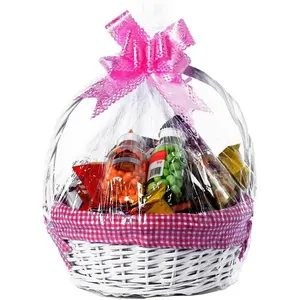 Cellophane Wrap Cellophane Bags 18x25 inch  Baskets 10 Count Large Clear Wrapping Plastic Bags for Easter Boxes Blanket Quilt