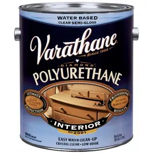 212 MAIN Rustoleum 1 Gal Satin Interior Water-Based Diamond Polyurethane Finish 20023, Automotive & Motorcycle Paint Care Protector, Tough Surface Guard