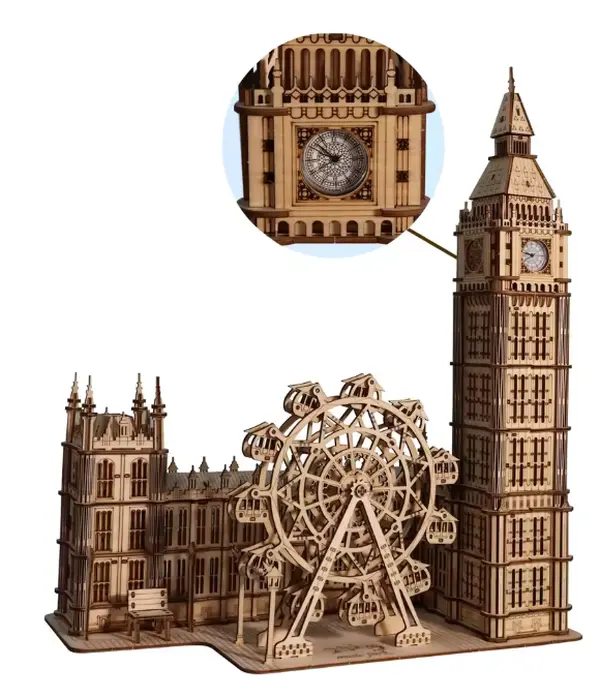 Craftsmanship grade texture! Big Ben 3D wooden puzzle, handmade by adults, the new favorite of Christmas home decoration