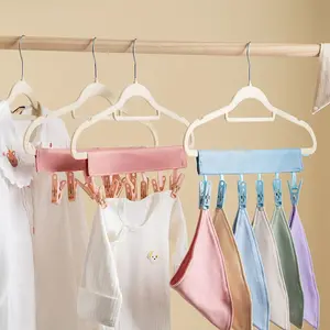 2Pcs(Watermelon Red + Blue) Portable Travel Laundry Drying Clothespins Clips for Drip-dry and Airing-out, Turn the Hanger into a Clothesline