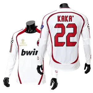 0607 Away Kaka 22 Champions League Soccer Long Sleeve Jersey
