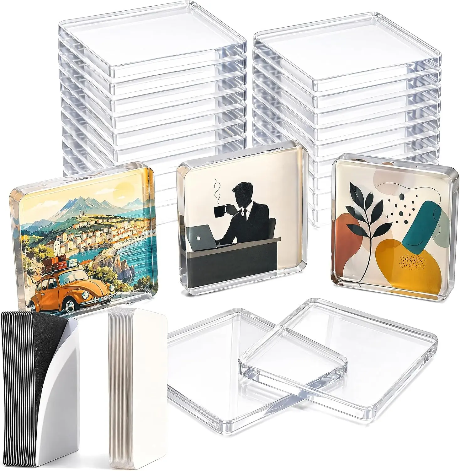 Clear Acrylic Fridge Magnets, Halloween DIY Fridge Magnets for Spooky Season, Frames for Crafts, Kitchen, Classroom, Party & Office
