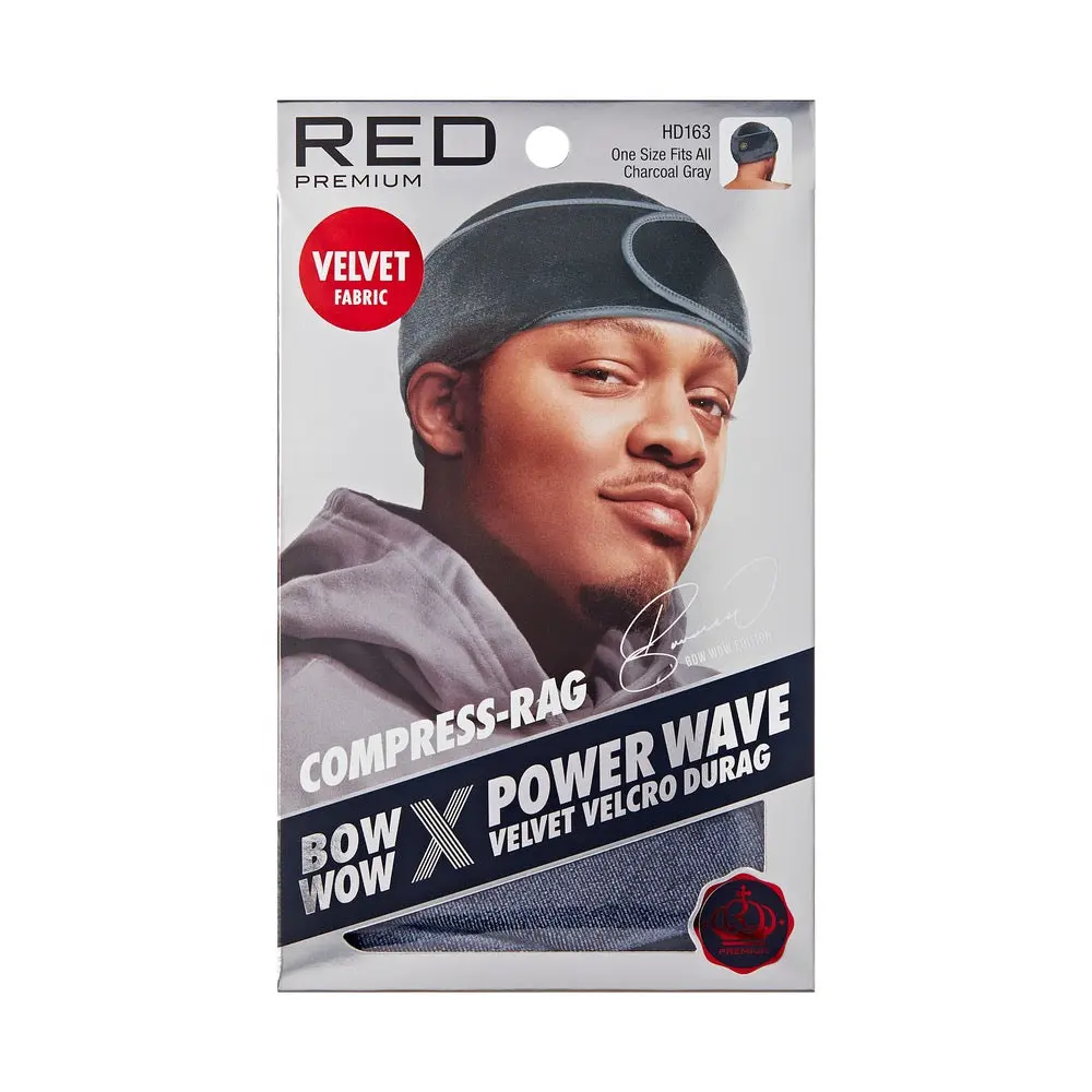 RED Power Wave Compression Durag - Velvet Charcoal Grey RED Power Wave Compression Durag - Velvet Charcoal Grey