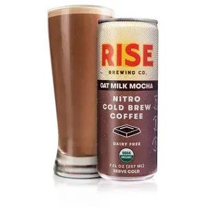 RISE Brewing Co. Nitro Cold Brew Coffee, Mocha Latte, 7 fl. oz. Cans (Pack of 12)