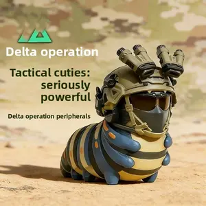 Tactical Caterpillar Cute Figure Chibi Military Soldier Figurine Kawaii Special Forces Collectible Toy