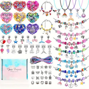 130 Pcs Charm Bracelets Making Kit, Charm Beads Bracelet Jewelry Kit with Bracelets, Beads, Jewelry Charms Gift Set