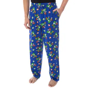 Nintendo Men's Mario and Yoshi Power Up Soft Touch Cotton Pajama Pants