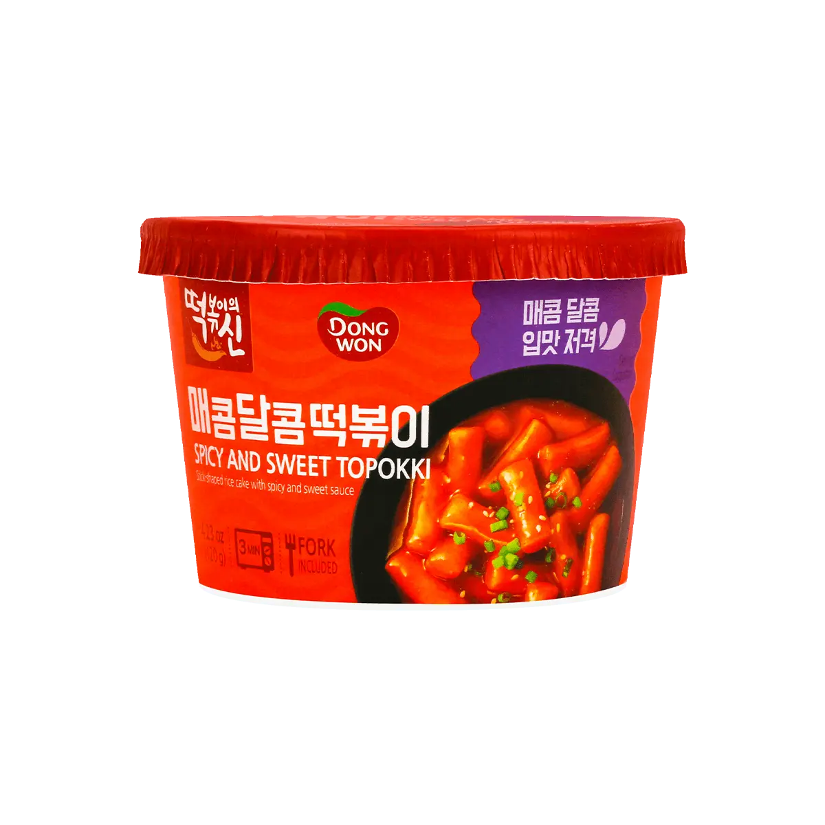 DONGWON Sweet & Spicy Topokki Rice Cakes ,Cup Tteokbokki, 4.23oz