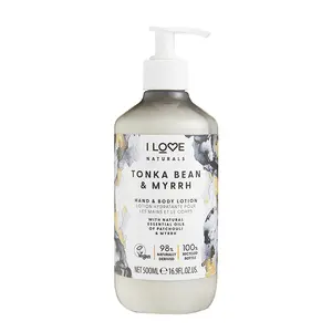 I LOVE Naturals Tonka Bean and Myrrh Hand and Body Lotion, Coconut Oil and Shea Butter Lotion - 16.9 oz
