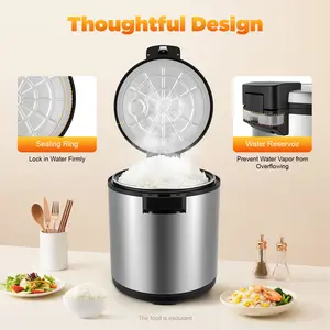 CNCEST 23L Commercial Electric Rice Warmer 6 Gallon Large Capacity Food Warmer Stainless Steel With Rice Spoon For Restaurant Buffet Catering 110V