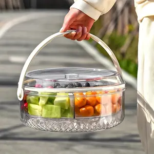 Portable Large Capacity Clear Fresh-Keeping Box with Sealed Lid, Ideal for Outdoor Camping Picnics, Multifunctional Food Storage Container for Fruits and Snacks