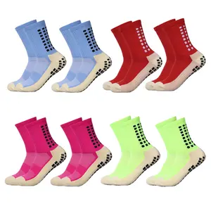 8 Pairs Men's Non-slip Non-slip Absorbent Breathable Towel Bottom with Grip Sports Socks Suitable for Football, Running Exercise Gripsocks