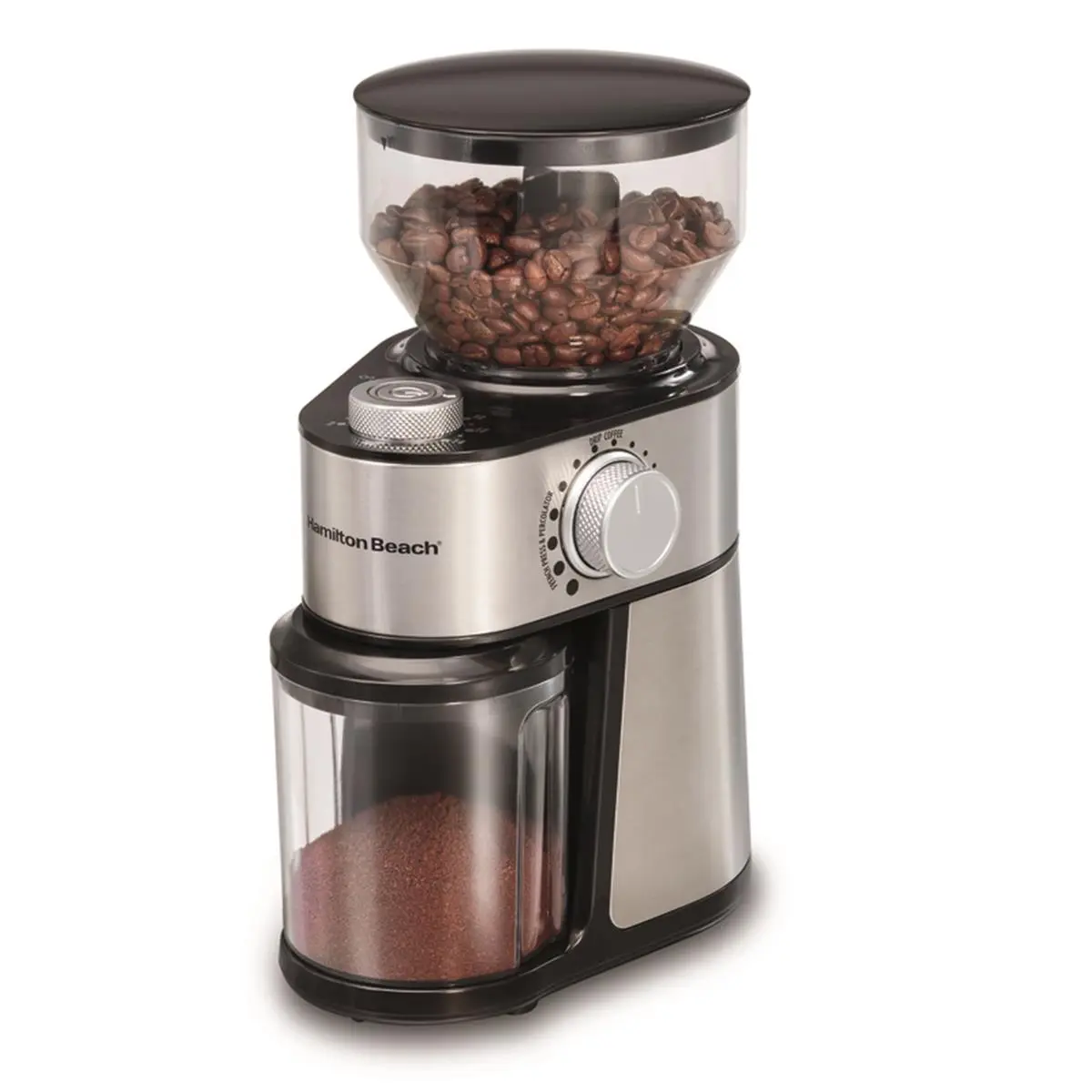 Hamilton Beach Black & Silver Stainless Steel 14 Cup Coffee Grinder