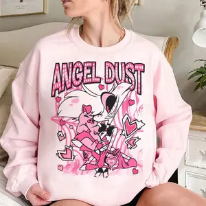 Hazbin Hotel Angel Dust And Fat Nugget Cute Hazbin Hotel Characters Sweatshirts, Helluva Boss Sweaters