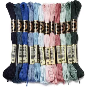 12 Skeins 105 Yards 6 Ply Embroidery Thread Floss Variegated Thread Dark Blue Green Cross Stitch Friendship Bracelet String for  Making Bracelet Knitting Stitching DIY Craft Supplies