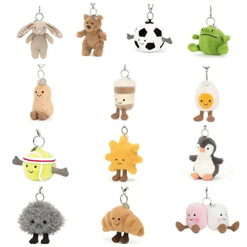 Cute Plush Bag Charm Keychain – Soft Stuffed Animal Pendant for Backpack, Purse, Handbag, Tote Bag & Car Keys, Kawaii Gift for Women, Girls, Kids, Teens and Plush Toy Collectors
