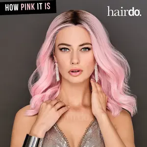Hairdo How Pink It Is Wig, Sweet Cherry Blossom Pink Shades With Dark Root, Gorgeous Heat Friendly Tru2Life Fiber, Unisex Comfortable Cap Design, Cosplay Ready to Wear Wig, Cute Heat Resistant Fiber Wigs for Daily Use, Music Festivals Celebrations & Party