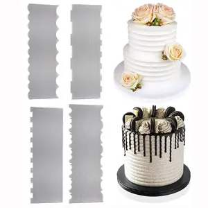 Stainless Steel Cake Scraper, Large Dual-Sided Edged Spatula, Kitchen Tool for Cake Decoration, Cream Mousse Decorating Knife, Pastry Decorating Tools