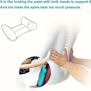 1pcs Inflatable Travel Waist Pillow, Blow Up Lumbar Back Support Pillow for Airplane Long Flight Journey Travel Airplane Car Bus Train Office Home