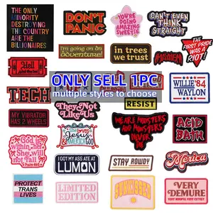 Colorful Letter Motivational Sarcasm Embroidery Patch, Stylish Unique Back Adhesive Iron-On, Letter Embroidery Design, Suitable for Clothes Jackets Hats Accessories, Lettered Embroidery, Embroidered Patches