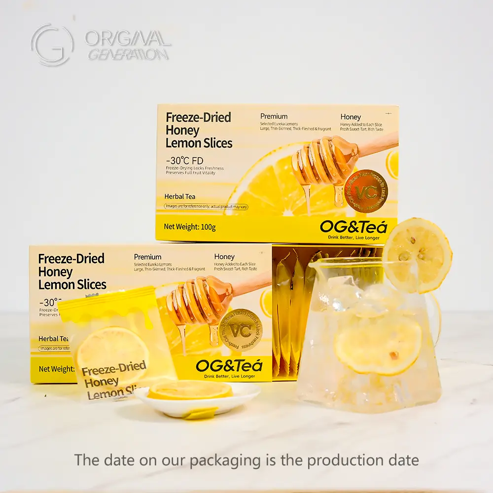 BOGO Freeze-Dried Honey Lemon Slices - Individually Packaged Fruit Tea (100g/ 1 Carton)×2