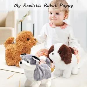 Realistic Robot Puppy - Interactive Ai Robotic Plush Toy Dog with Walking, Barking & Tail Wagging Moves, Lifelike Companion for Kids & Adults (Portable Gift)