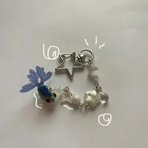 cute beta fish keychain Handmade Beaded Y2K Jewelry sea themed