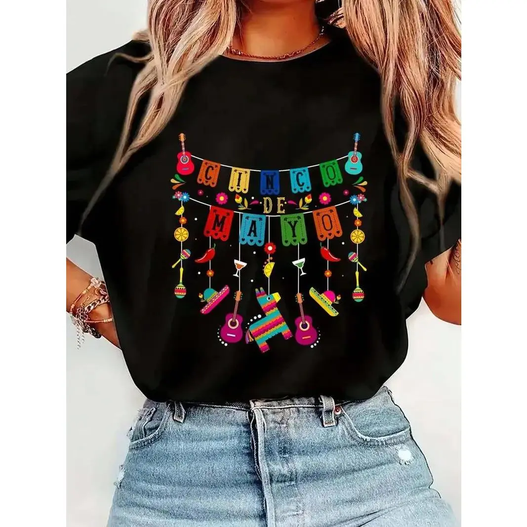 Men's Cinco De Mayo Fiesta Top, Funny Fashion Clothes for Daily Wear and Fitness, Durable and Machine Washable, Streetwear, Graphic Print, Short Sleeve Tee, Simple Cut, Soft, Casual, Comfortable, Cotton, Round Neck, Mexican Theme, Athletic, Flat