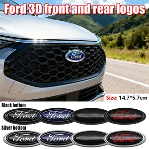 Ford Car Emblem Badge Replacement 147x57mm Fits Fiesta Focus 2 3 Mondeo Front Grille Trunk, Suitable for Various Models