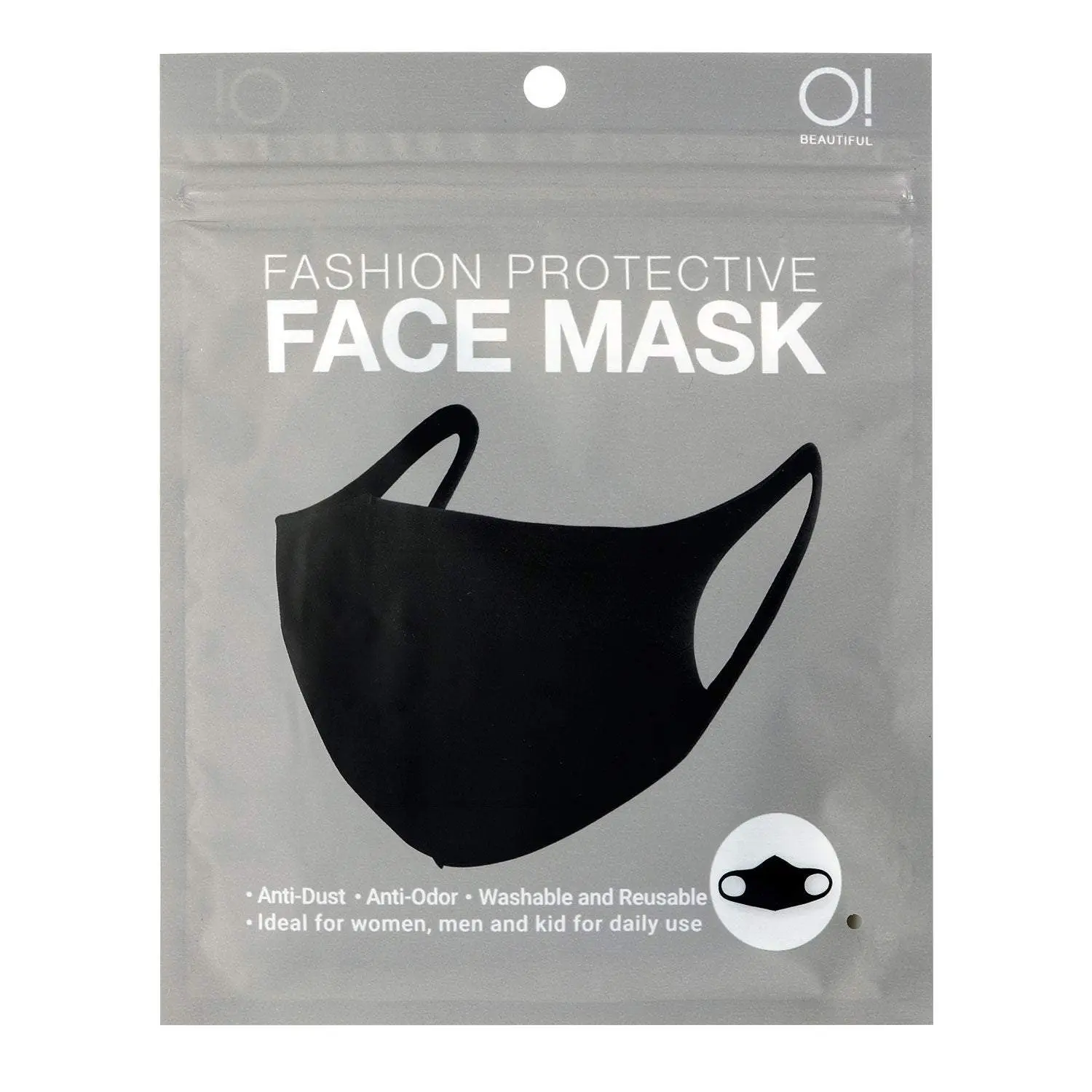 Premium 3D Fashion Protective Air Cotton Reusable Face Mask Black