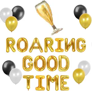 15-Piece Balloons Set, Great Gatsby Party Decorations, Roaring 20s Flapper Party Supplies