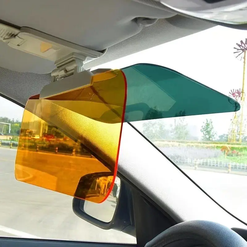Dual purpose daytime and nighttime anti glare car sun visor with adjustable sun visor extender, Car Accessories
