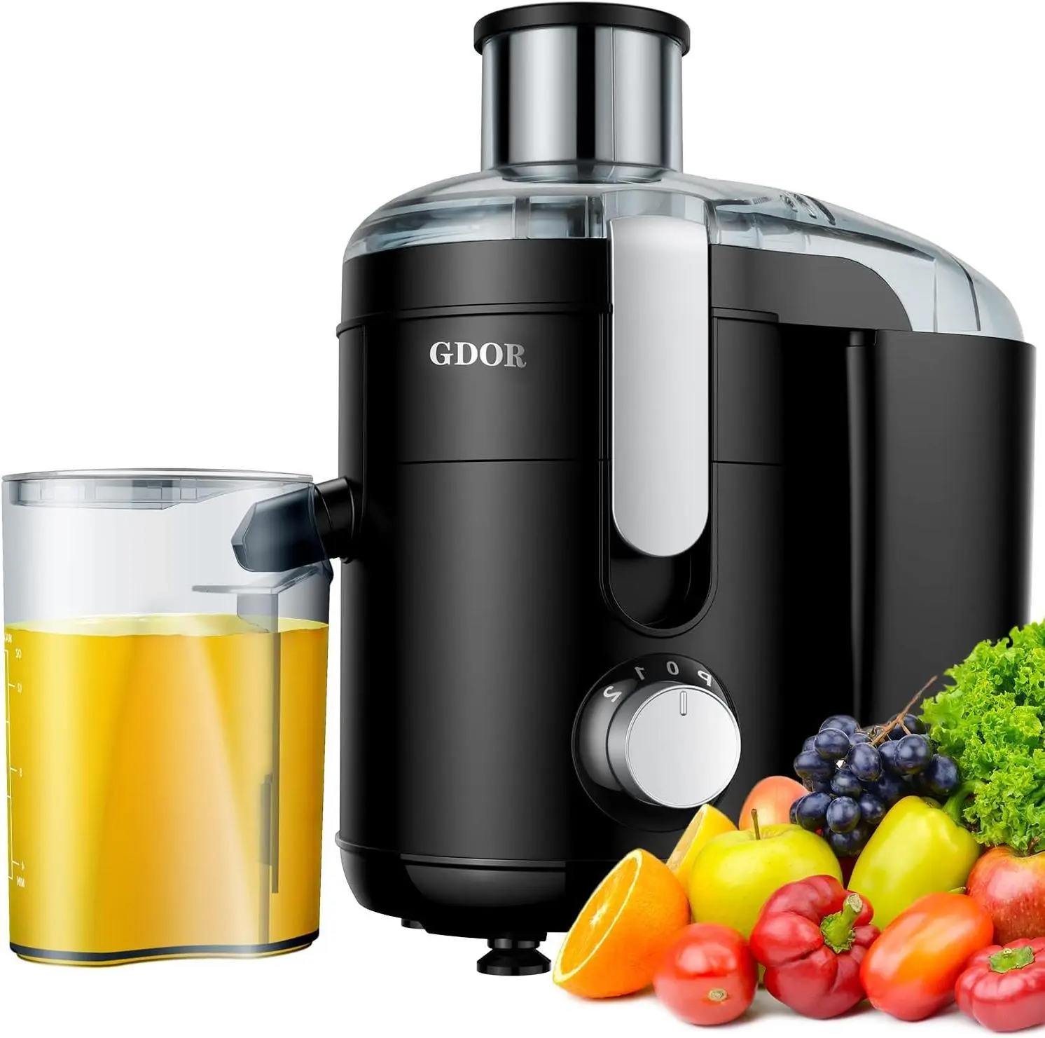 800/1200/1300 W+2.5/3/ 3.2 inch Feed Chute Juicer with Titanium Enhanced Cut Disc,Dual Speeds Centrifugal Extractor Machines for Fruits,Veggies