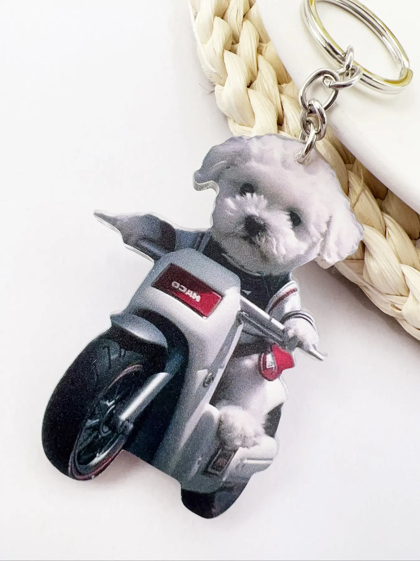 Adorable Yorkie Acrylic Keychain, Durable Design for Pet Lovers, Perfect Gift for Yorkshire Terrier Fans, Cute Dog Charm Accessory