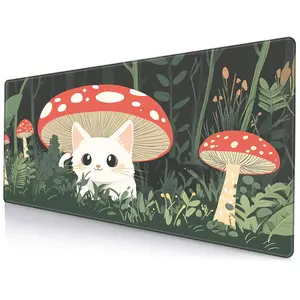 Mushroom Forest Pattern Mouse Pad, Rectangle Gaming Mouse Pad, Non-Slip Mousepad, Office Desk Keyboard Mouse Mat for Home Office Game Room Desk