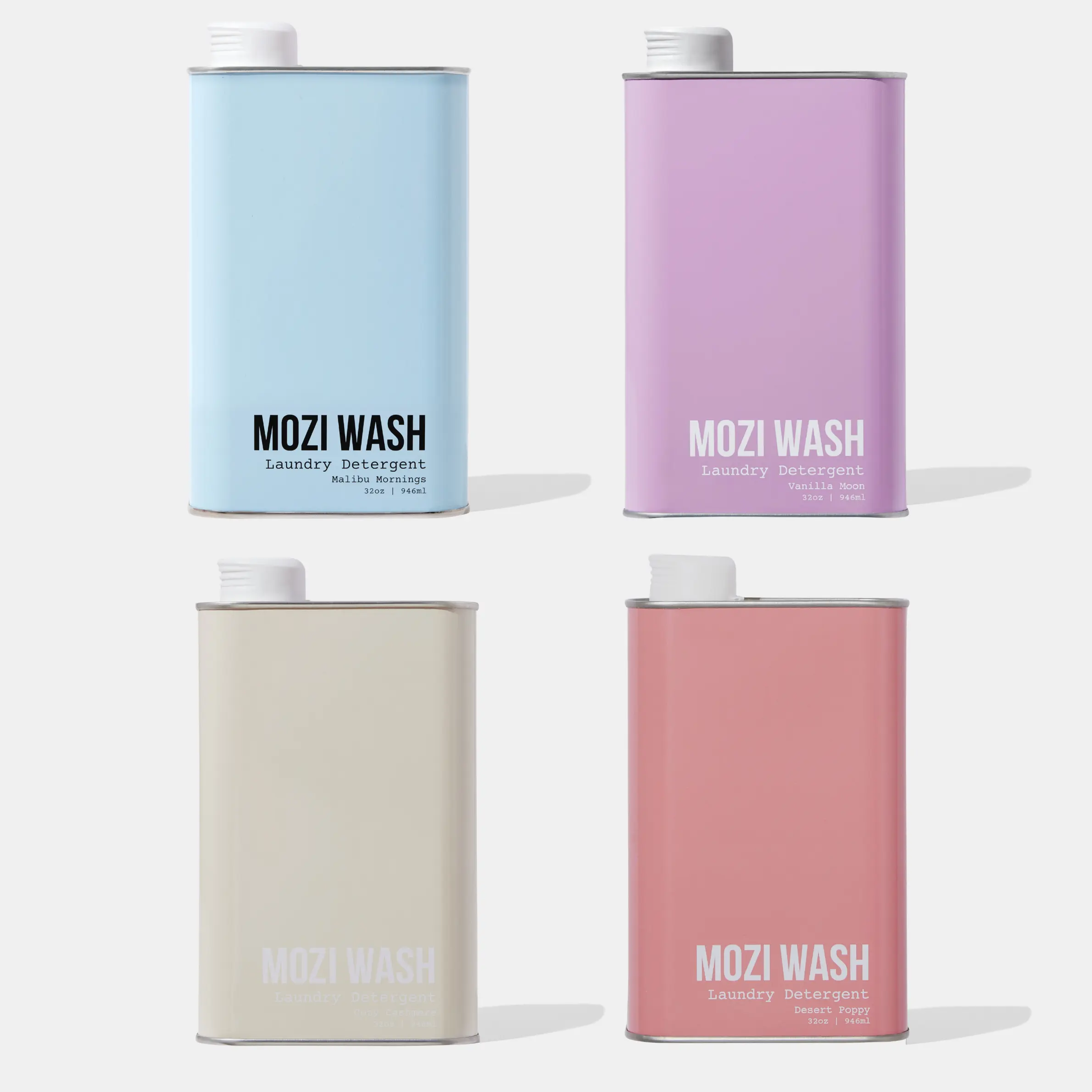 4 Pack Mozi Wash 32 oz Scented Liquid Laundry Detergent (200+ Loads Total) Cozy Cashmere Golden Hour