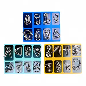 24PCS Metal Wire Puzzle Set for Adults & Kids Brain Teaser IQ Test Toys Montessori Educational Mind Game Stress Relief Fidget Puzzles Stocking Stuffer Gift