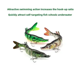 9 Segments Jointed Fishing Lure 130mm 17g Hard Bait Sinking Swimbait Realistic Multi Jointed Lure for Pike Bass Musky Freshwater Fishing Lures