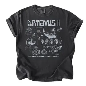 Comfort Colors Artemis II NASA Moon Mission T-Shirt, Vintage Space Exploration Graphic Tee, Retro Astronaut Science Shirt for Men Women Gift USA