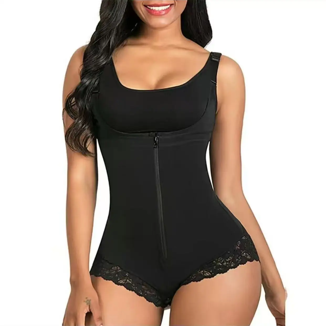 Women's Shapewear Tummy Control Bodysuit - High Waist, Adjustable Buckle Straps, Push Up Panty, Elasticized Built-In Curve Flattering Waist Trainer for Feminine Silhouette, Shapewear For Women, Curve Shapewear Bodysuit