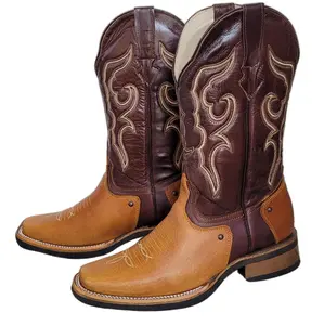 Classic Rodeo Light Brown Leather Men's Boots for Walking and Everyday Use - Walking Shoes Comfort