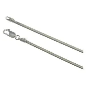 Sterling Silver 8-Sided Snake 2mm Necklace Chain Diamond Cut Shiny Italy