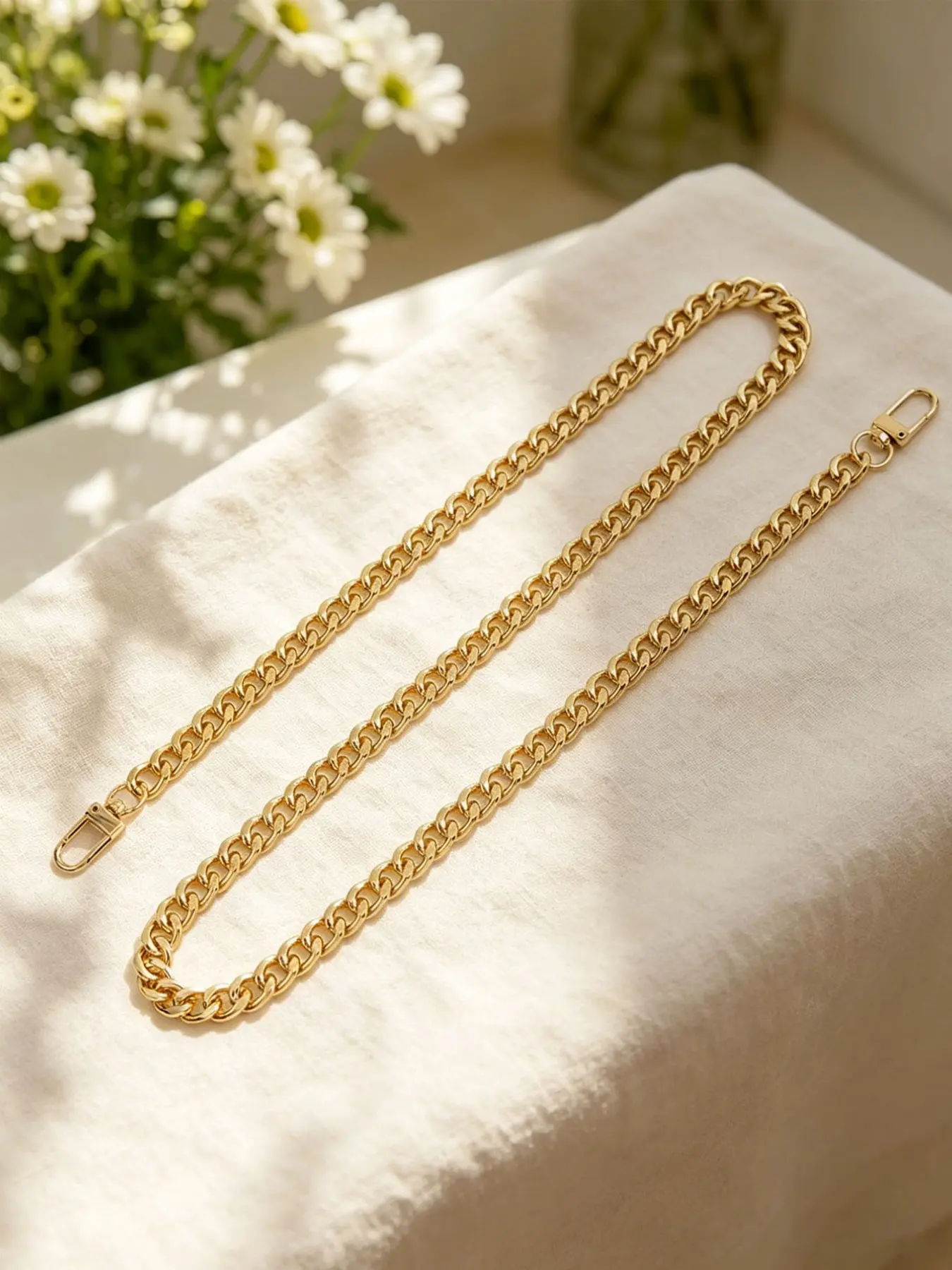 Multi-Size Metal Curb Chain Bag Strap, Silver Color Replacement Shoulder Strap, Removable Adjustable Strap, Detachable Chain Strap, 20-120cm Length, Universal Handbag Accessory, Accessories For Bags