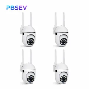 PBSEV Security Cameras for Home Protection, 4 Pack 1080P Panoramic Bluetooth/WiFi Indoor Camera with Motion Tracking, Automatic Color Night Vision, 2-Way Talk Surveillance Cam
