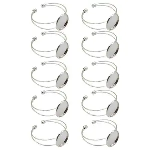 10Pcs Bezel Tray Blank Cuff Bangles Bracelet Fit 25mm Round Cabochon for Bracelet DIY Jewelry Making, Men and Women - Home Improvement.