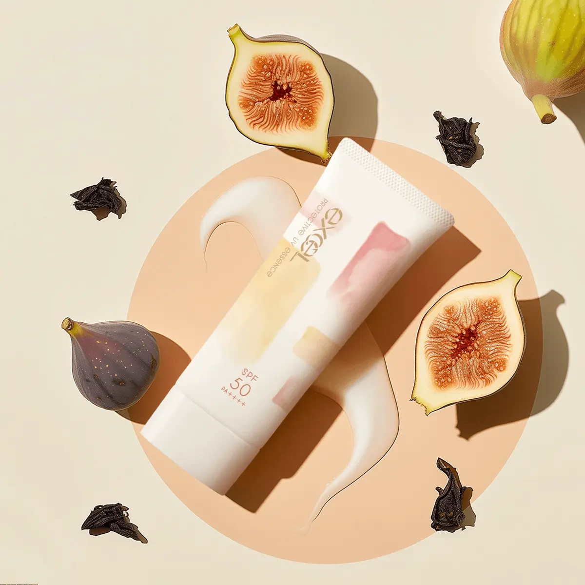 EXCEL Japan Sunscreen Serum SPF50 PA++++, Waterproof, Moisturizing, Lightweight, Fast-Forming Film, Oil-Control, Non-Pilling, Limited Edition "Tea Fig" Scent, 60g