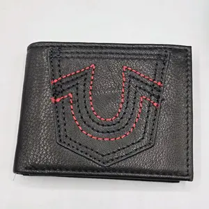 True Religion Men's Bifold Genuine Leather Black RFID Blocking Protection.