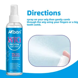 AKban Wig Hair Care Spray for Synthetic & Natural Wigs Smooth Anti-Frizz Hydrates Moisturizes Cleans Extends Life with Fresh Scent & Tangle-Free Formula